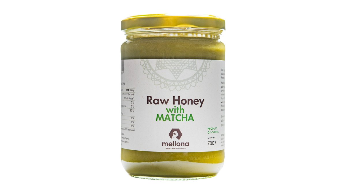 Mellona Raw honey with Matcha Tea 700g