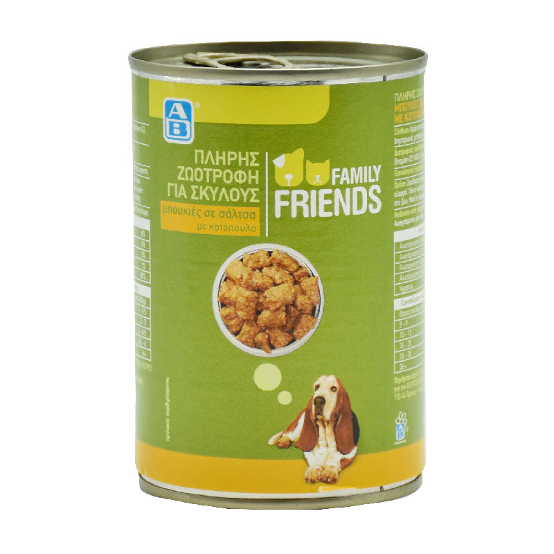 AB Family Friends Complete Dog Food Chunks in Sauce with Chicken 400 g