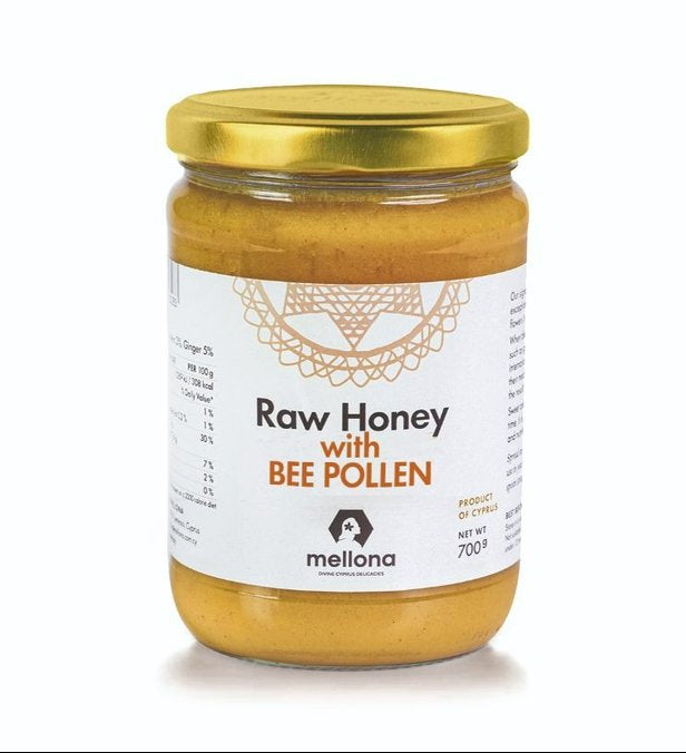 Mellona Raw Honey with Bee Pollen 700g